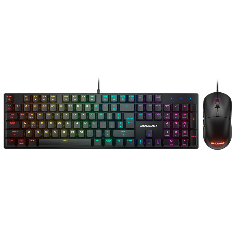 Teclado y Mouse Gaming Alámbricos Cougar Combat Negro