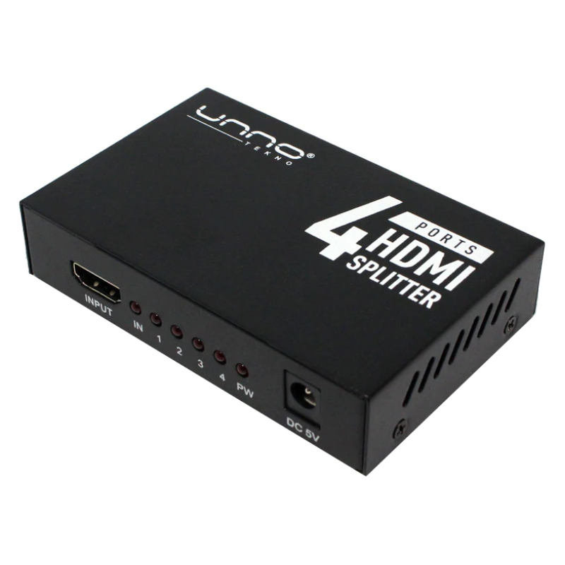 Splitter Unno Tekno HB1205BK 4 Puertos HDMI 4K
