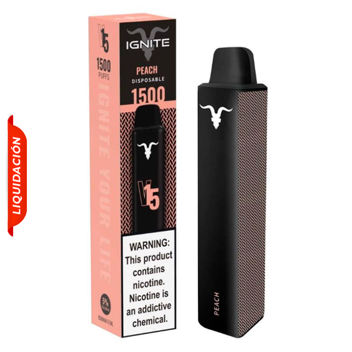 [810025994242] Vape Electronico Ignite V15 1500 Puffs Nic 5g Peach