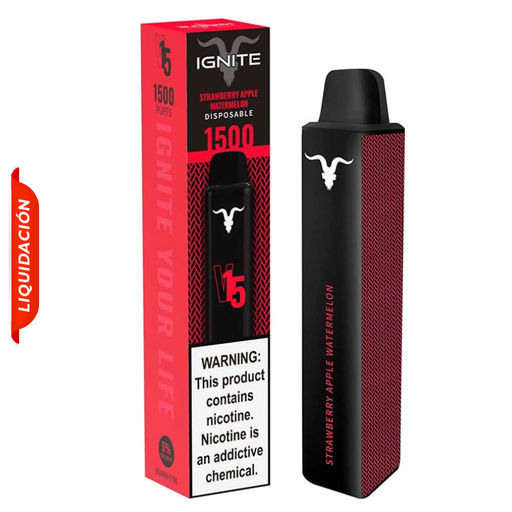 [810025995720] Vape Electronico Ignite V15 1500 puffs Nic 5g Strawberry Apple Watermelon