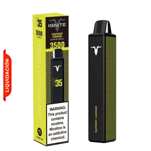 [810105508444] Vape Electrónico Ignite V35 3500 Puffs Nic 5g Raspberry Lemonade