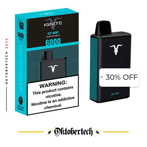 [810105507515] Vape Electrónico Ignite V60 6000 Puffs Nic 5g Icy Mint