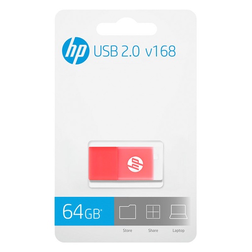 [HPFD168R-64] Memoria USB HP 64GB v168 2.0 Flash Drives Rojo