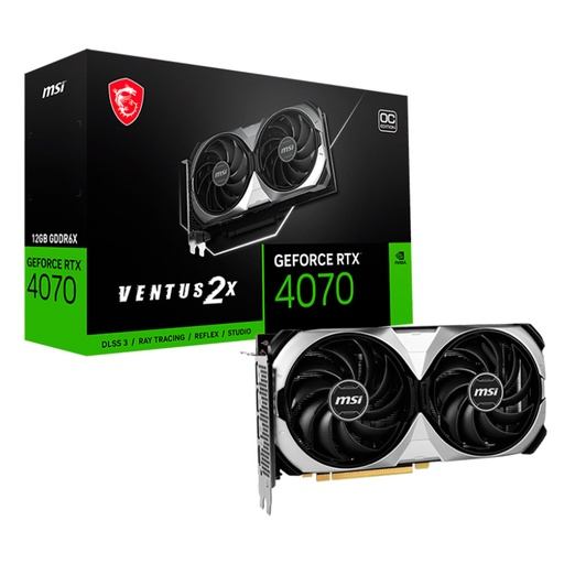 [GEFORCE RTX 4070 Ventus 2X 12G OC] Tarjeta de Video 12GB GDDR6 MSI GeForce RTX 4070 Ventus 2X PCIe 4.0