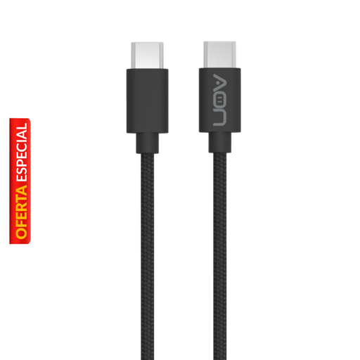 [AO-CB-5014] Cable USB-C a USB-C AON AO-CB-5014 1 Metro Negro 5Gbps 65W
