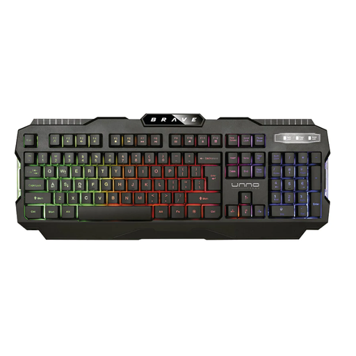 [KB6781BK] Teclado Gaming Alámbrico Unno Tekno Brave USB Negro Ingles